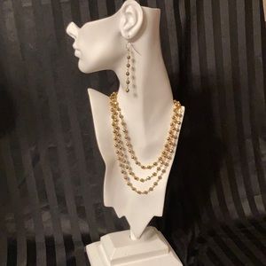 Gold Tone Necklaces with Earrings.  You can wear as one, two or three together